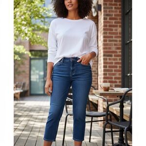 Chico’s Platinum Split Ankle Denim Crop Jeans Size 10